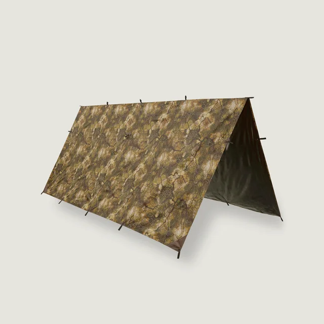 SOLOGNAC Schutzplane FURTIV Bushcraft 2,95 × 2,8 m wasserdicht Camouflage