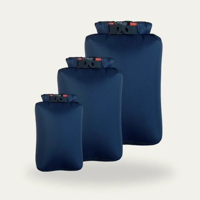 Decathlon Drybag Set 5L, 10L, 15 Liter, Dry Bag Trockensack ultraleicht, wasserdicht, blau